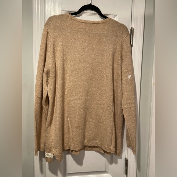 NWT Serengeti Size 1X Tan White Embroidered Snowflake Pine Tree Knit Tunic - Picture 8 of 12